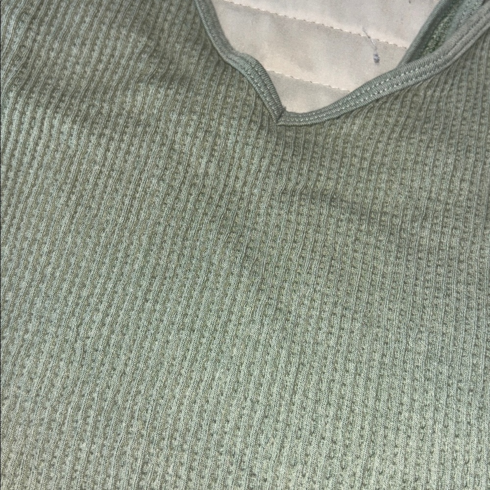 Green Ribbed Tank Top - Picture 2 of 3